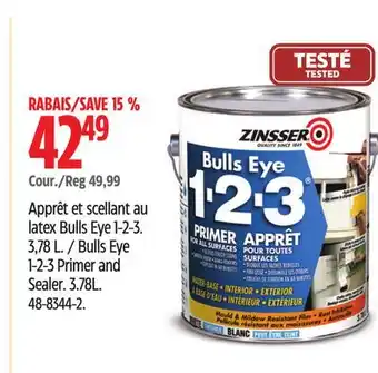 Canadian Tire Zinsser Bulls Eye 1-2-3 Primer and Sealer offer