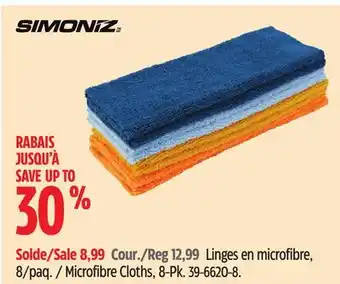 Canadian Tire SIMONIZ Microfibre Cloths, 8-Pk offer