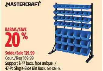 Canadian Tire Mastercraft 47-Pc Single-Side Bin Rack offer