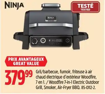Canadian Tire Ninja Woodfire 7-in-1 Electric Outdoor Grill, Smoker, Air-Fryer BBQ offer