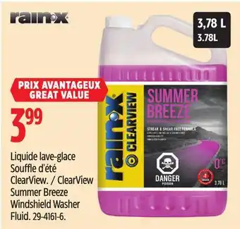 Canadian Tire Rain-X ClearView Summer Breeze Windshield Washer Fluid offer
