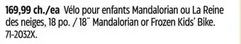 Canadian Tire Star Wars 18˝ Mandalorian or Frozen Kids' Bike offer