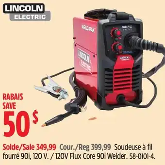 Canadian Tire Lincoln Electric 120V Flux Core 90i Welder offer