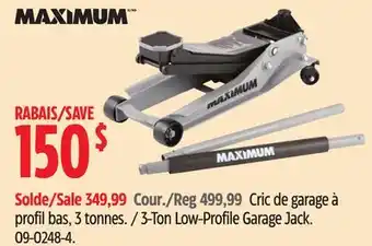 Canadian Tire Maximum 3-Ton Low-Profile Garage Jack offer