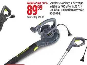Canadian Tire Yardworks 12A 400CFM Electric Blower/Vac offer