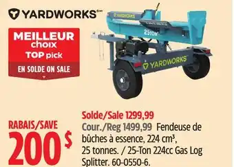 Canadian Tire Yardworks 25-Ton 224cc Gas Log Splitter offer