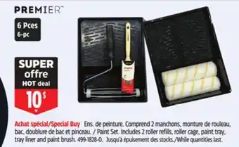 Canadian Tire Premier Paint Set. Includes 2 roller refills, roller cage, paint tray, tray liner and paint brush offer