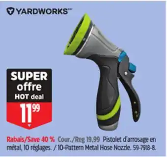 Canadian Tire Yardworks 10-Pattern Metal Hose Nozzle offer