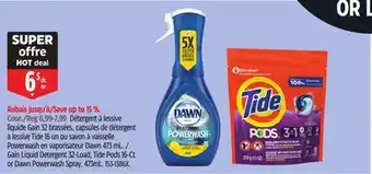 Canadian Tire Dawn Gain Liquid Detergent 32-Load, Tide Pods 16-Ct or Dawn Powerwash Spray, 473mL offer