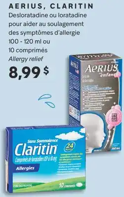 Brunet AERIUS, CLARITIN Desloratadine ou loratadine pour aider au soulagement des symptômes d'allergie offer