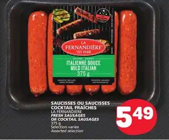 Marché Bonichoix LA FERNANDIÈRE FRESH SAUSAGES OR COCKTAIL SAUSAGES offer