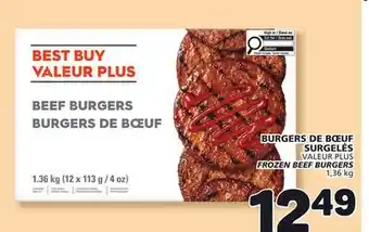 Marché Bonichoix VALEUR PLUS FROZEN BEEF BURGERS offer