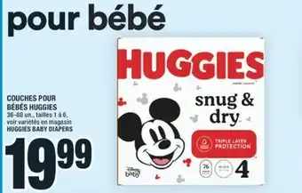 Super C COUCHES POUR BÉBÉS HUGGIES | HUGGIES BABY DIAPERS offer