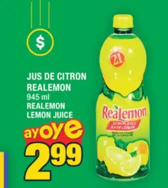 Super C JUS DE CITRON REALEMON | REALEMON LEMON JUICE offer