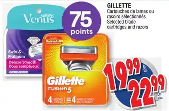 Jean Coutu GILLETTE Selected blade cartridges and razors offer