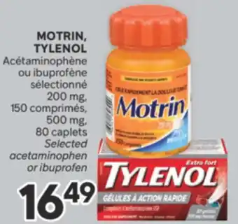 Brunet MOTRIN, TYLENOL Acétaminophène ou ibuprofène sélectionné 500 mg offer