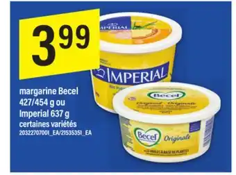 Maxi MARGARINE BECEL 427/454 G OU IMPERIAL 637 G offer