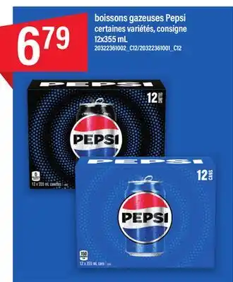 Maxi BOISSONS GAZEUSES PEPSI, 12x355 mL offer