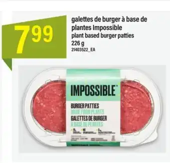 Maxi GALETTES DE BURGER À BASE DE PLANTES IMPOSSIBLE, 226 g offer