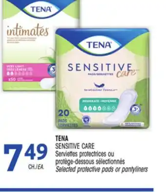 Uniprix TENA SENSITIVE CARE Serviettes protectrices ou protège-dessous sélectionnés/ Selected protective pads or pantyliners offer