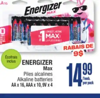 Jean Coutu ENERGIZER Max Alkaline batteries offer