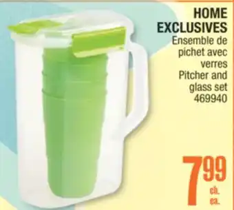 Jean Coutu HOME EXCLUSIVES Pitcher and glass set offer