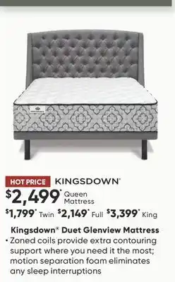 Dormez Vous Kingsdown Duet Glenview Mattress offer