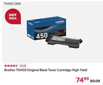 Shopper+ Brother TN450 Original Black Toner Cartridge High Yield offer