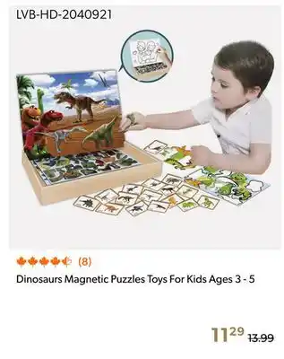 Shopper+ Dinosaurs Magnetic Puzzles Toys For Kids Ages 3 - 5 offer