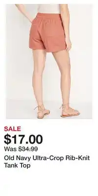 Old Navy Old Navy Ultra-Crop Rib-Knit Tank Top offer