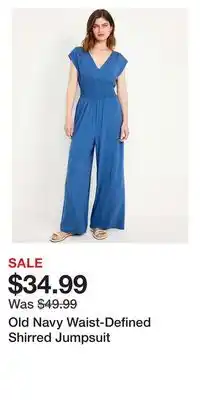 Old Navy Old Navy Waist-Defined Shirred Jumpsuit offer