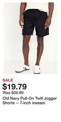 Old Navy Old Navy Pull-On Twill Jogger Shorts -- 7-inch inseam offer