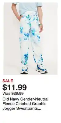 Old Navy Old Navy Gender-Neutral Fleece Cinched Graphic Jogger Sweatpants for Kids offer
