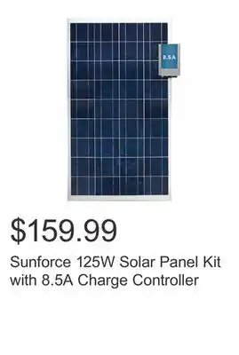 Costco Sunforce 125W Solar Panel Kit with 8.5A Charge Controller offer