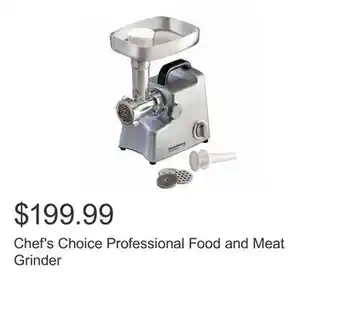 Costco Chef's Choice Professional Food and Meat Grinder offer