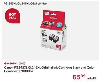 123Ink Canon PG245XL CL246XL Original Ink Cartridge Black and Color Combo (8278B006) offer