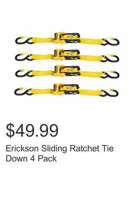 Costco Erickson Sliding Ratchet Tie Down 4 Pack offer