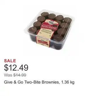 Costco Give & Go Two-Bite Brownies, 1.36 kg offer