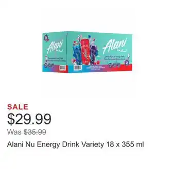 Costco Alani Nu Energy Drink Variety 18 x 355 ml offer