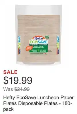Costco Hefty EcoSave Luncheon Paper Plates Disposable Plates - 180-pack offer