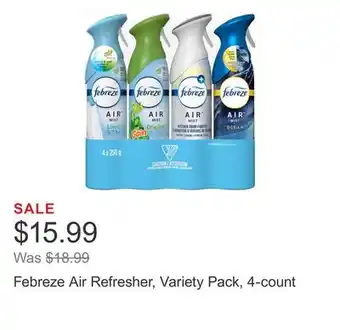 Costco Febreze Air Refresher, Variety Pack, 4-count offer