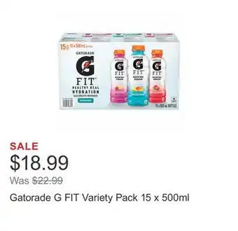 Costco Gatorade G FIT Variety Pack 15 x 500ml offer