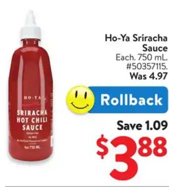 Walmart Ho-Ya Sriracha Sauce offer