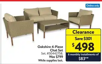 Walmart Oakshire 4-Piece Chat Set offer