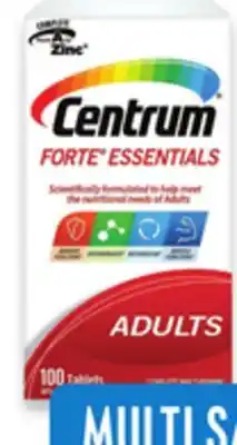 Walmart Centrum Forte Multivitamins offer