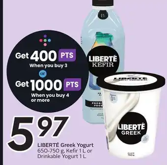 Sobeys LIBERTÉ Greek Yogurt offer