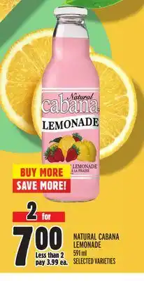 Metro NATURAL CABANA LEMONADE offer