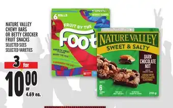 Metro NATURE VALLEY CHEWY BARS OR BETTY CROCKER FRUIT SNACKS offer