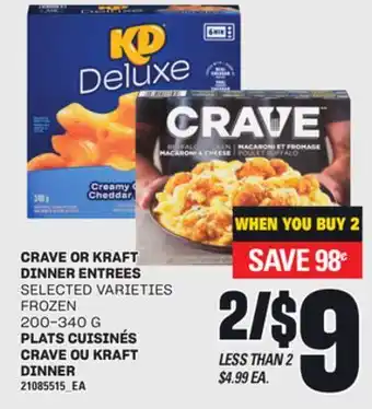 Independent Grocer CRAVE OR KRAFT DINNER ENTREES, 200-340 G offer