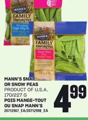Independent Grocer MANN'S SNAP OR SNOW PEAS, 170/227 G offer